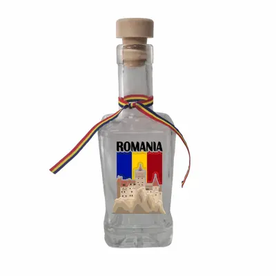 Castelul bran romania, sticla cu mesaj patrata, 250 ml, model divgs318 14